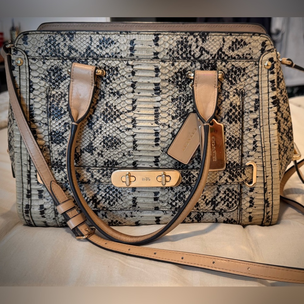 Coach Bag Snakeprint Satchel